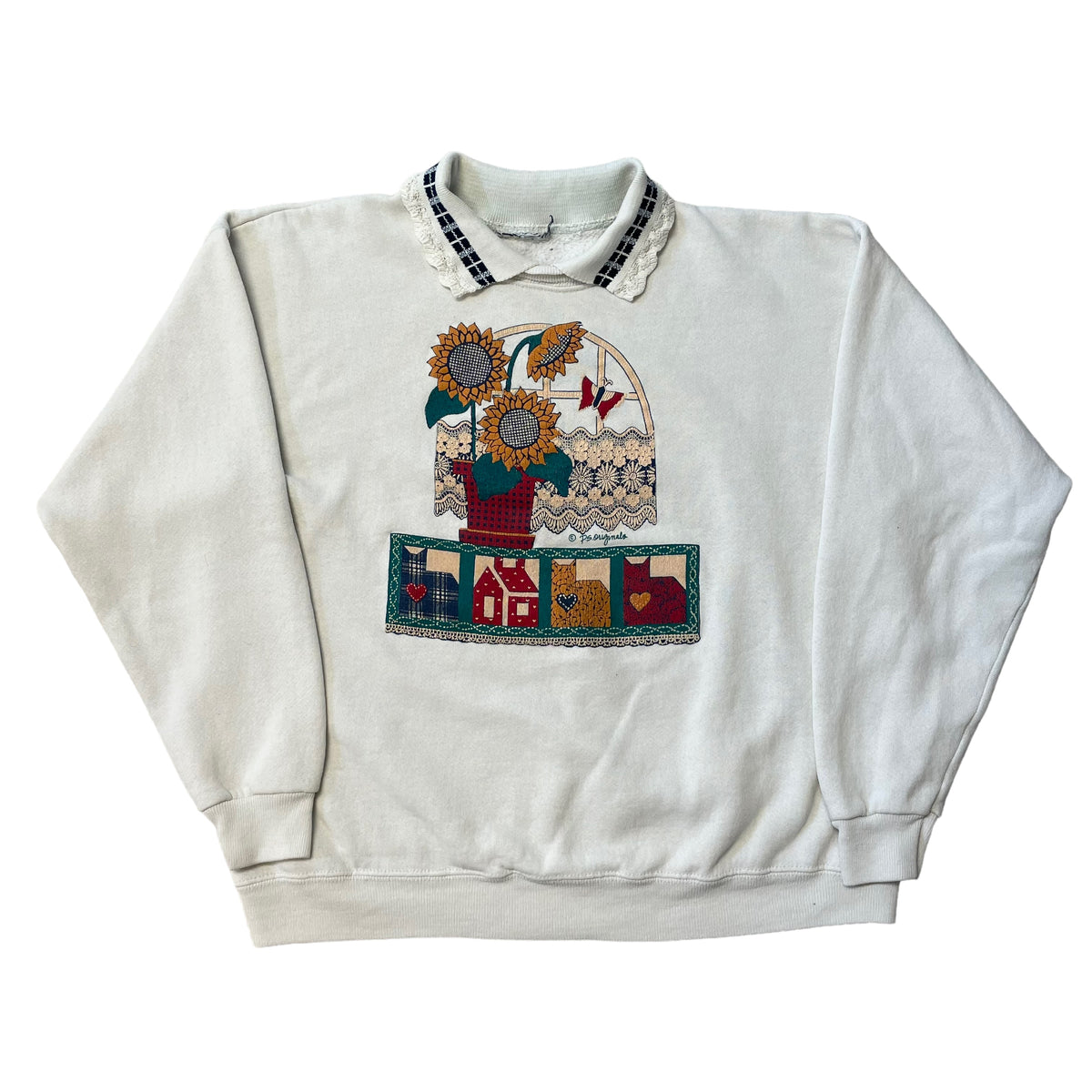 90’s Sunflower Collared Sweatshirt