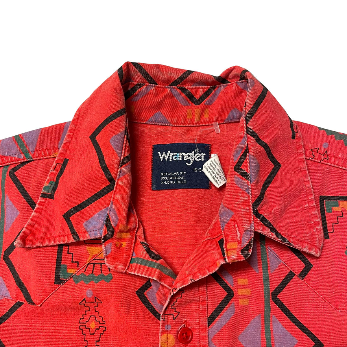 90’s Wrangler Brushpopper Aztec Print Western Shirt