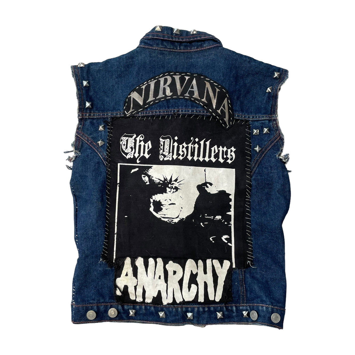 00’s No Boundries Band Patchworked Cut off Denim Jacket