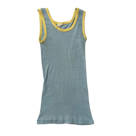 70’s Fruit of the Loom Girl’s Tank Top Blue/Yellow