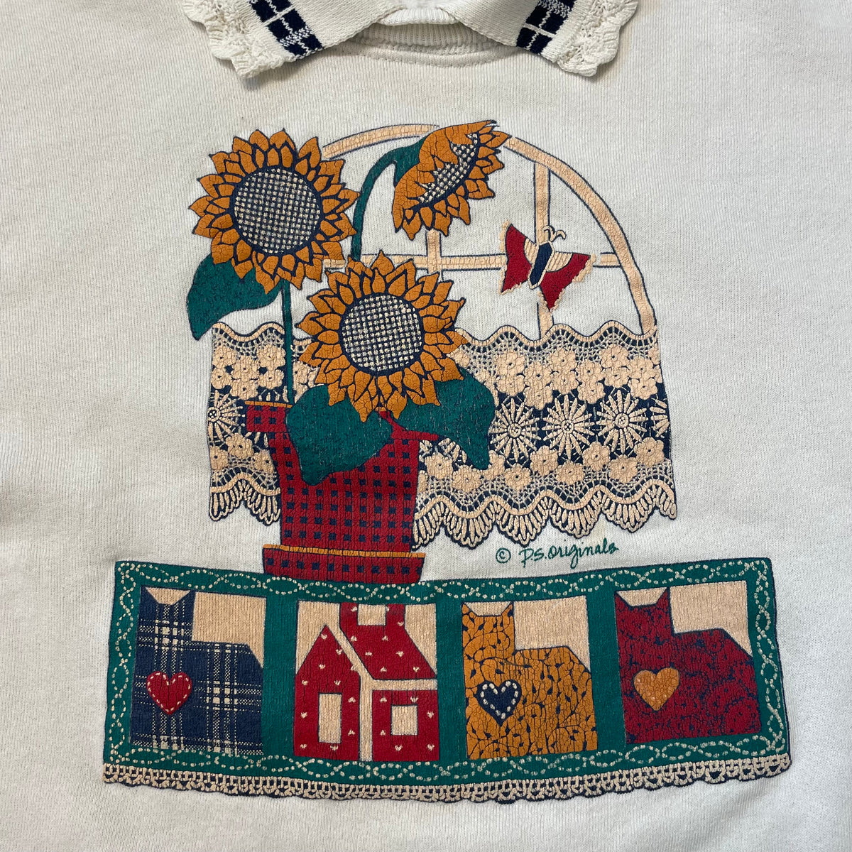 90’s Sunflower Collared Sweatshirt