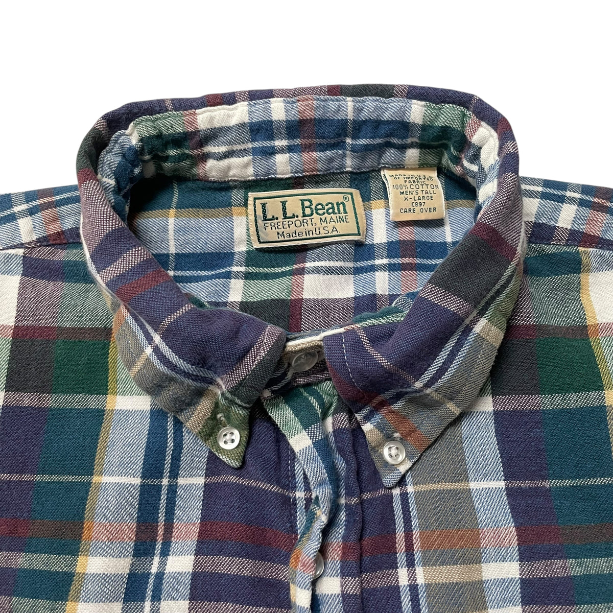 90’s L.L. Bean Long Sleeve Multicolor Plaid Shirt