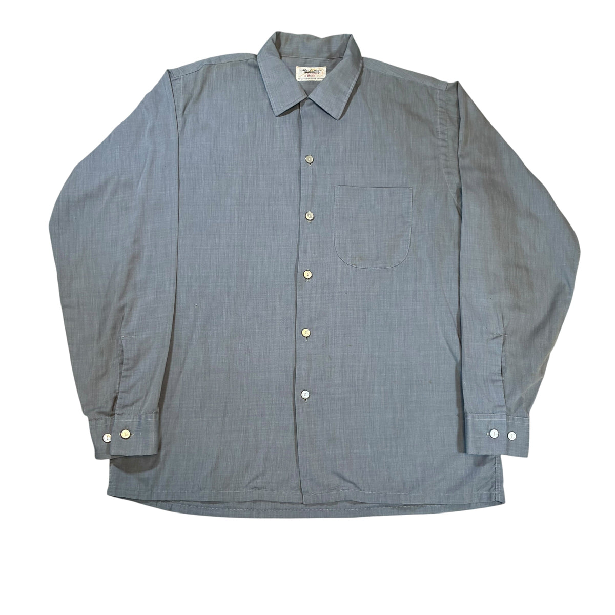 50’s Manhattan Rayon Loop Collar Shirt Medium