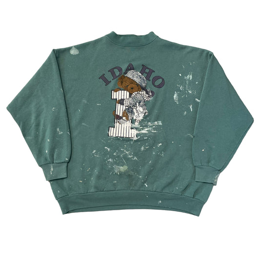 90’s Idaho Bear Paint Splattered Sweatshirt
