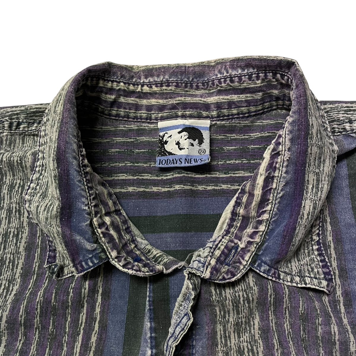 90’s Todays News Striped Shirt