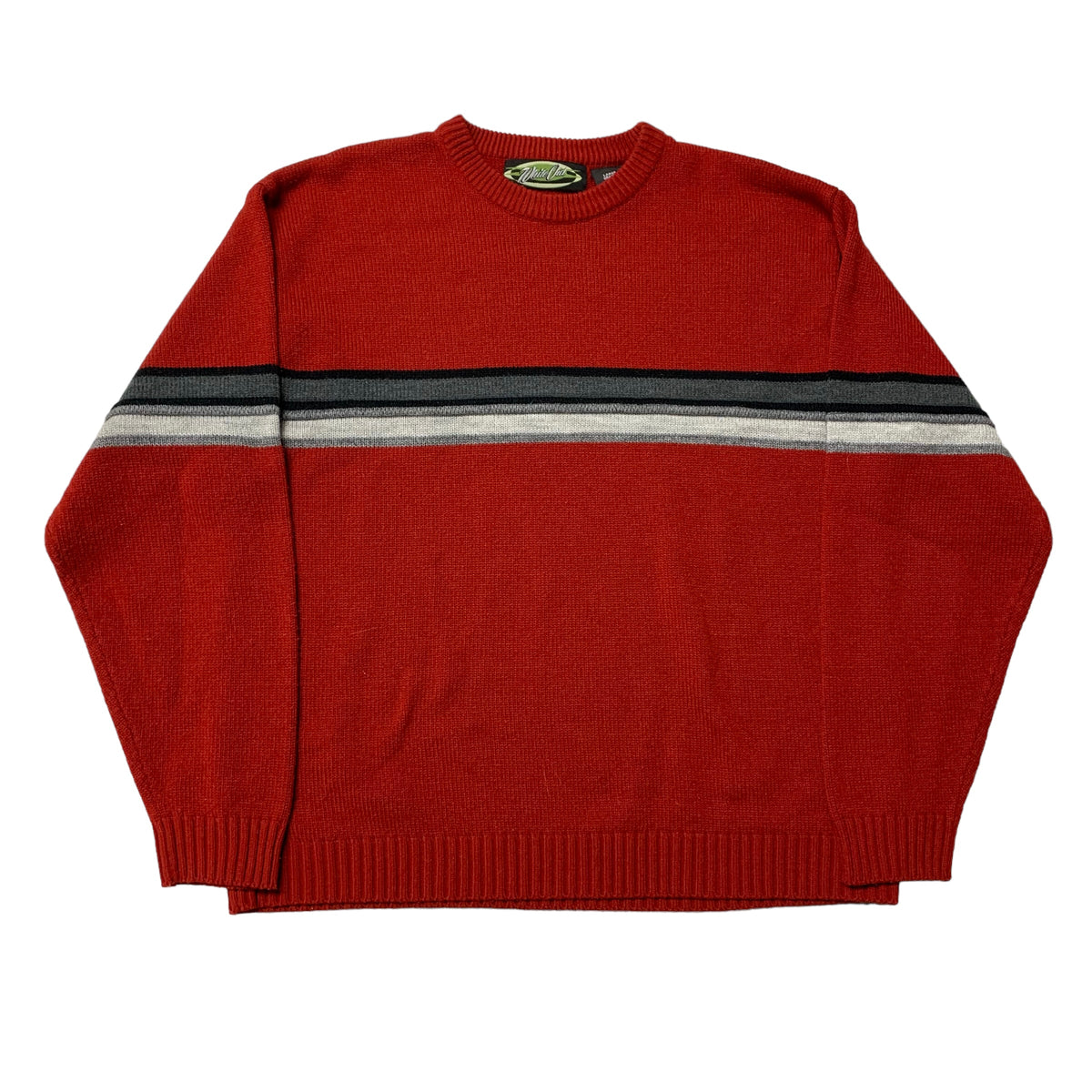 00’s White Out Striped Knit Sweater