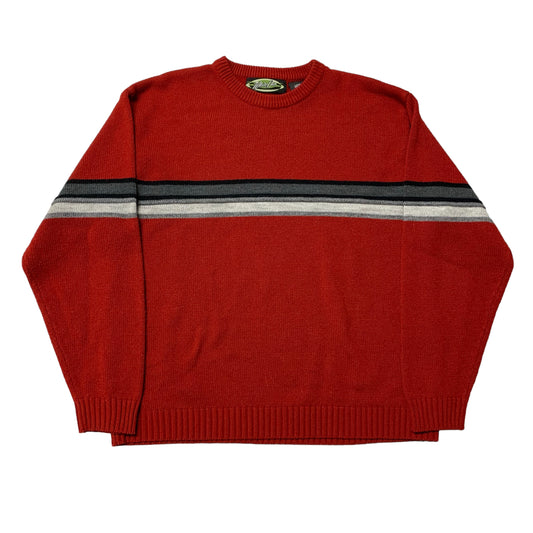 00’s White Out Striped Knit Sweater