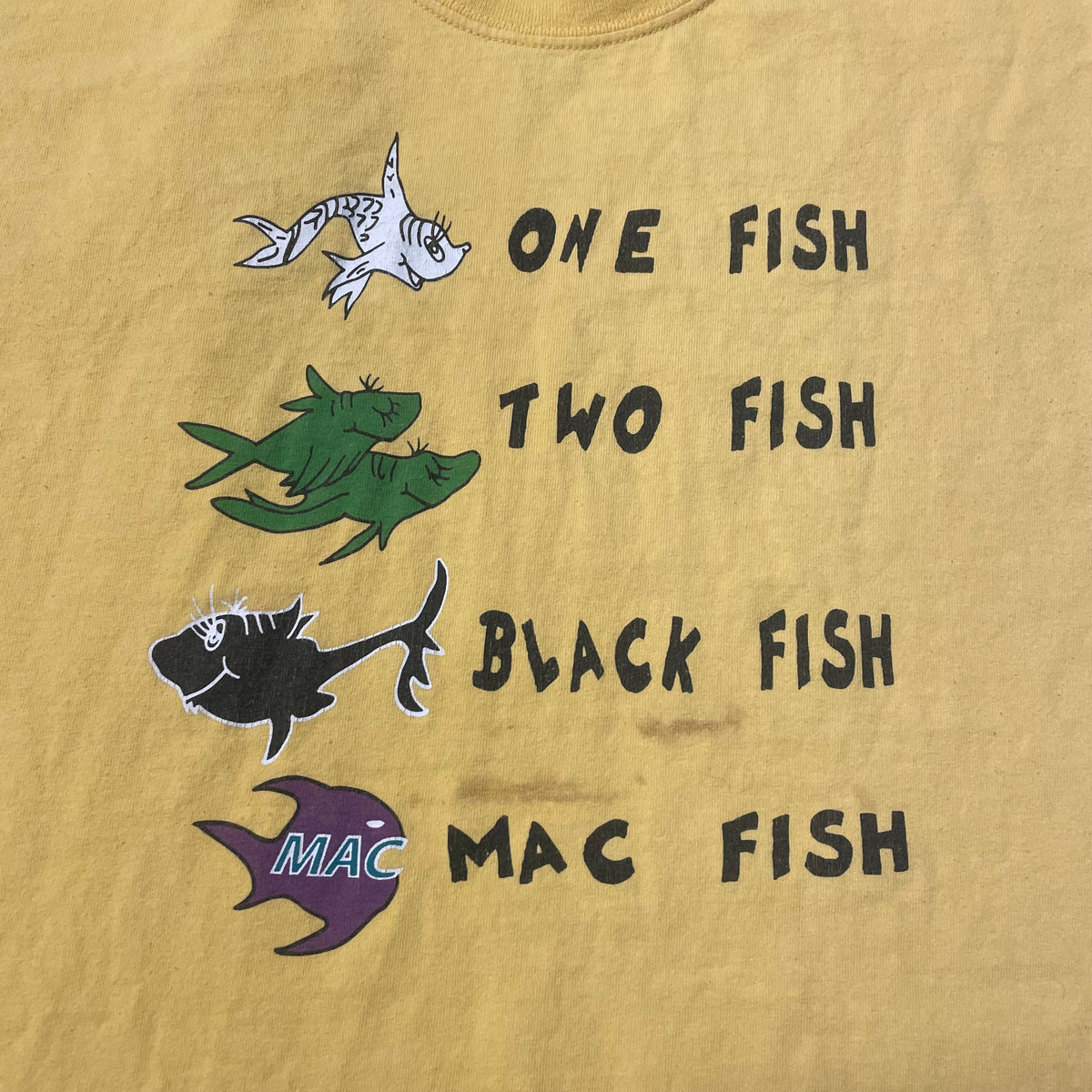 00’s Dr. Seuss ‘Black Fish, Mac Fish’ Team T-Shirt