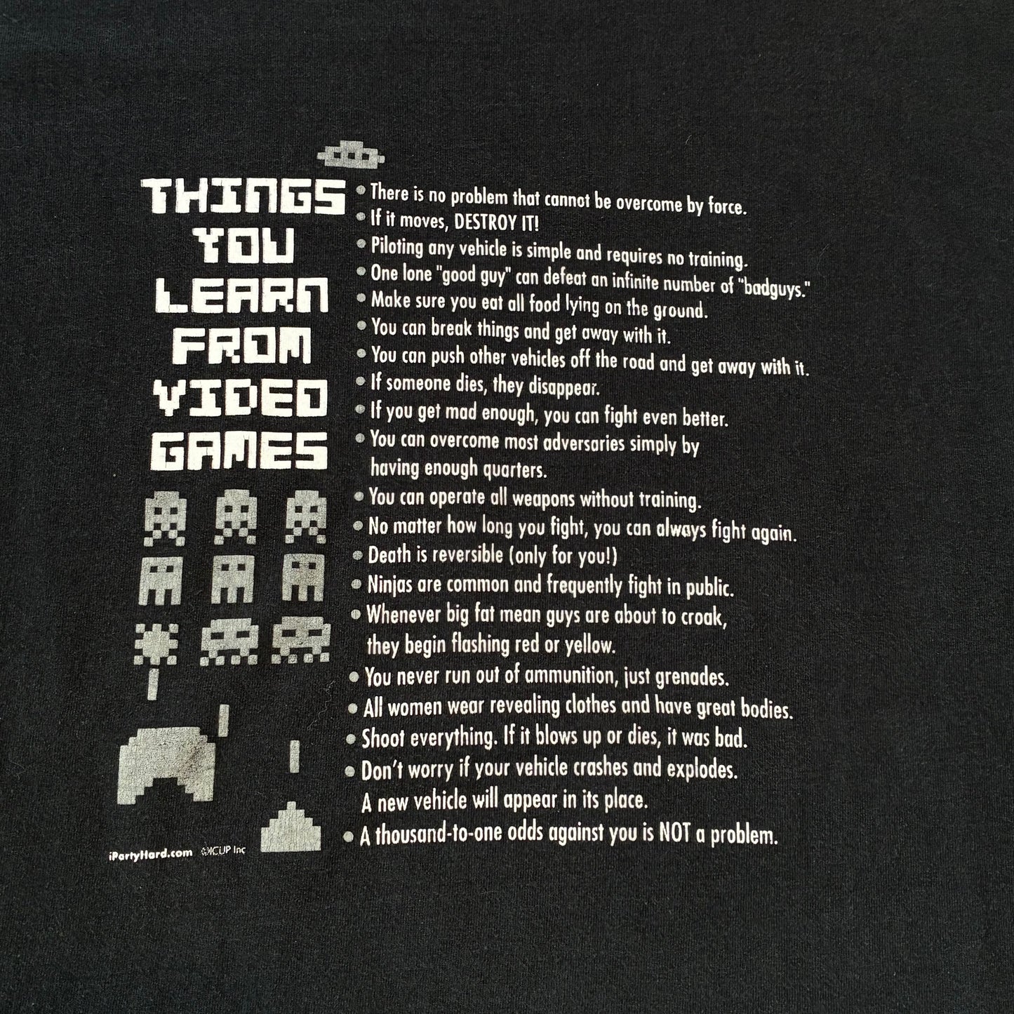 Things You Learn From Video Games T-Shirt Large