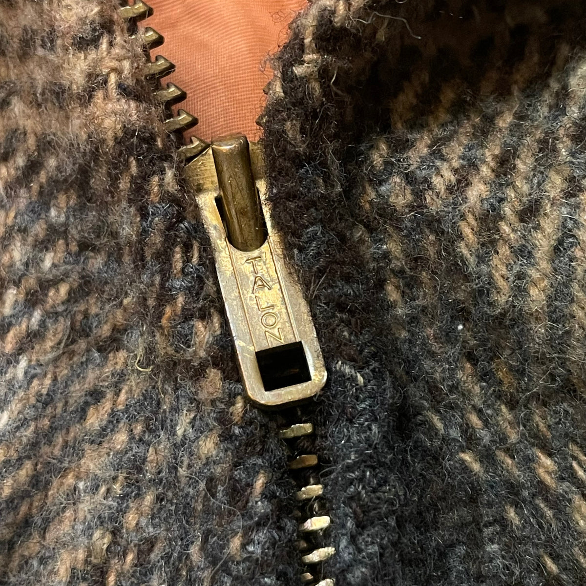 60’s/70’s Wool Plaid Hooded Zip Up Jacket