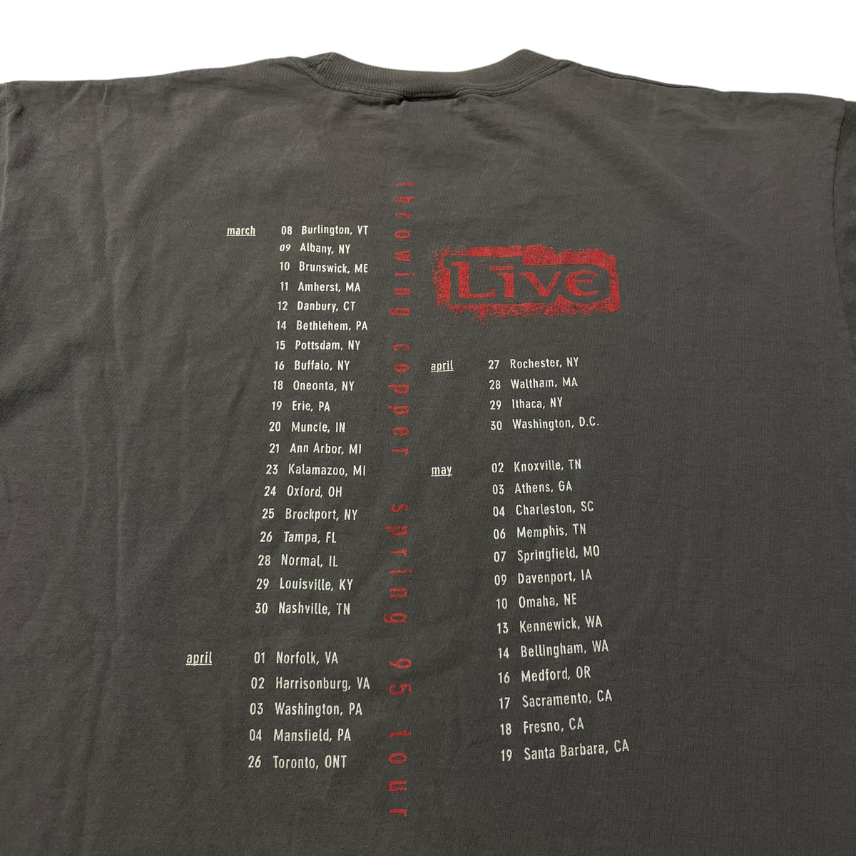 90’s ‘Throwing Copper’ Live Band T-Shirt