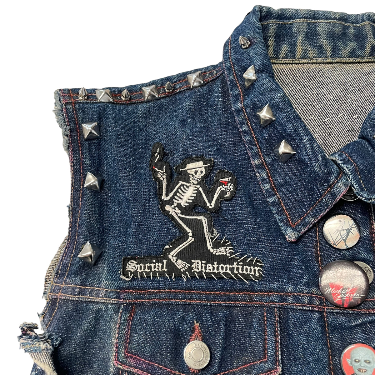 00’s No Boundries Band Patchworked Cut off Denim Jacket
