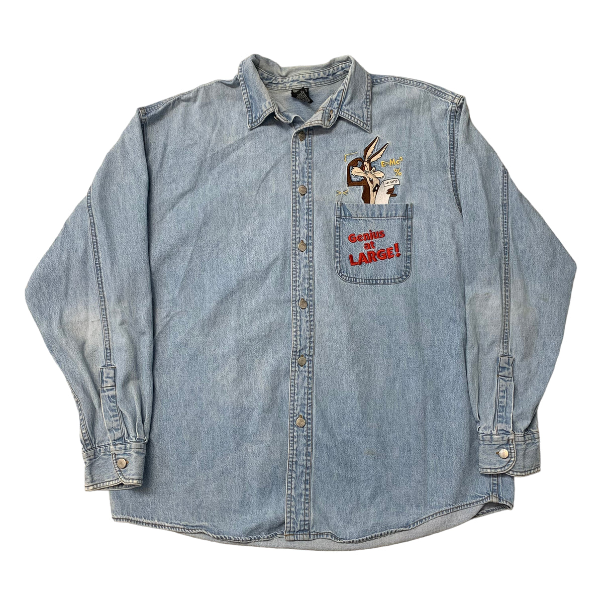 90’s Looney Tunes ‘Genius at Large’ Buttoned Denim Shirt