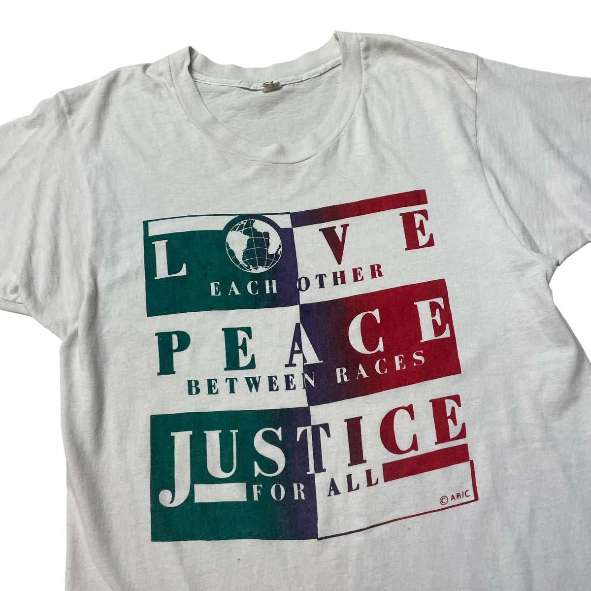 80’s ‘Love Peace Justice’ T-Shirt
