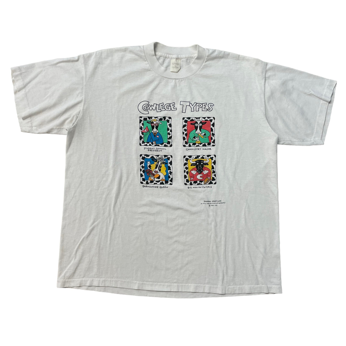 80’s/90’s ‘Cowlege Types’ Shoebox Greetings T-Shirt