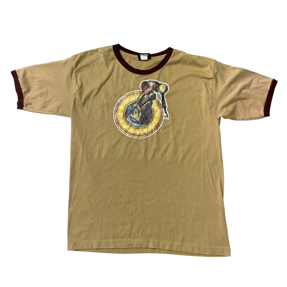 00’s Skateboard Iron On Print Ringer T-Shirt