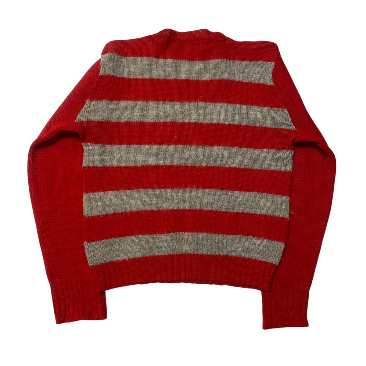 60’s Red/Gray Striped Sweater