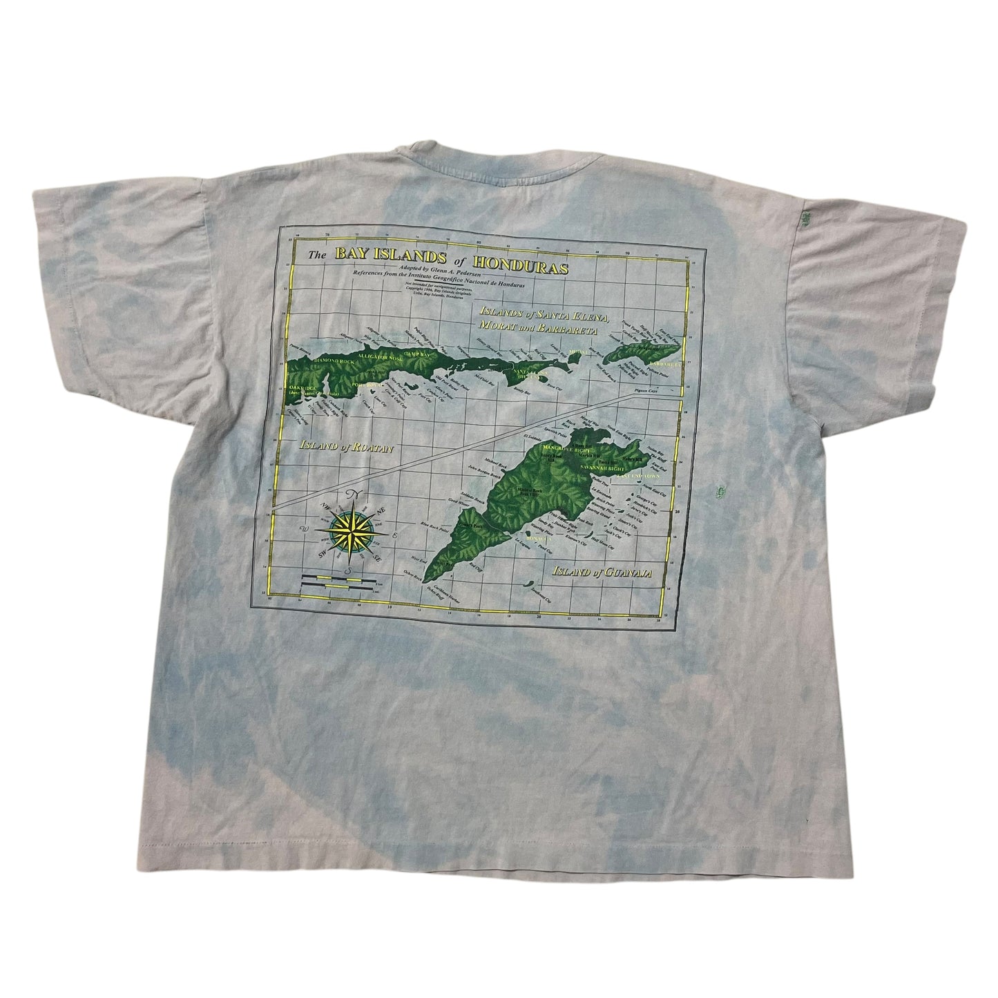 90’s ‘Islands of Honduras’ Map Tie Dye T-Shirt