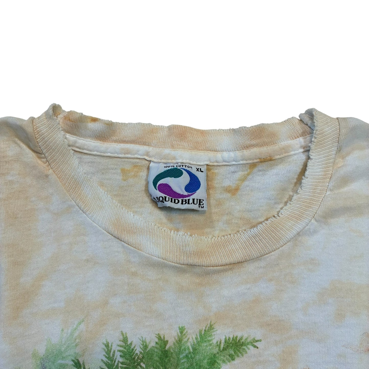 1990s Rainforest Liquid Blue T shirt XL
