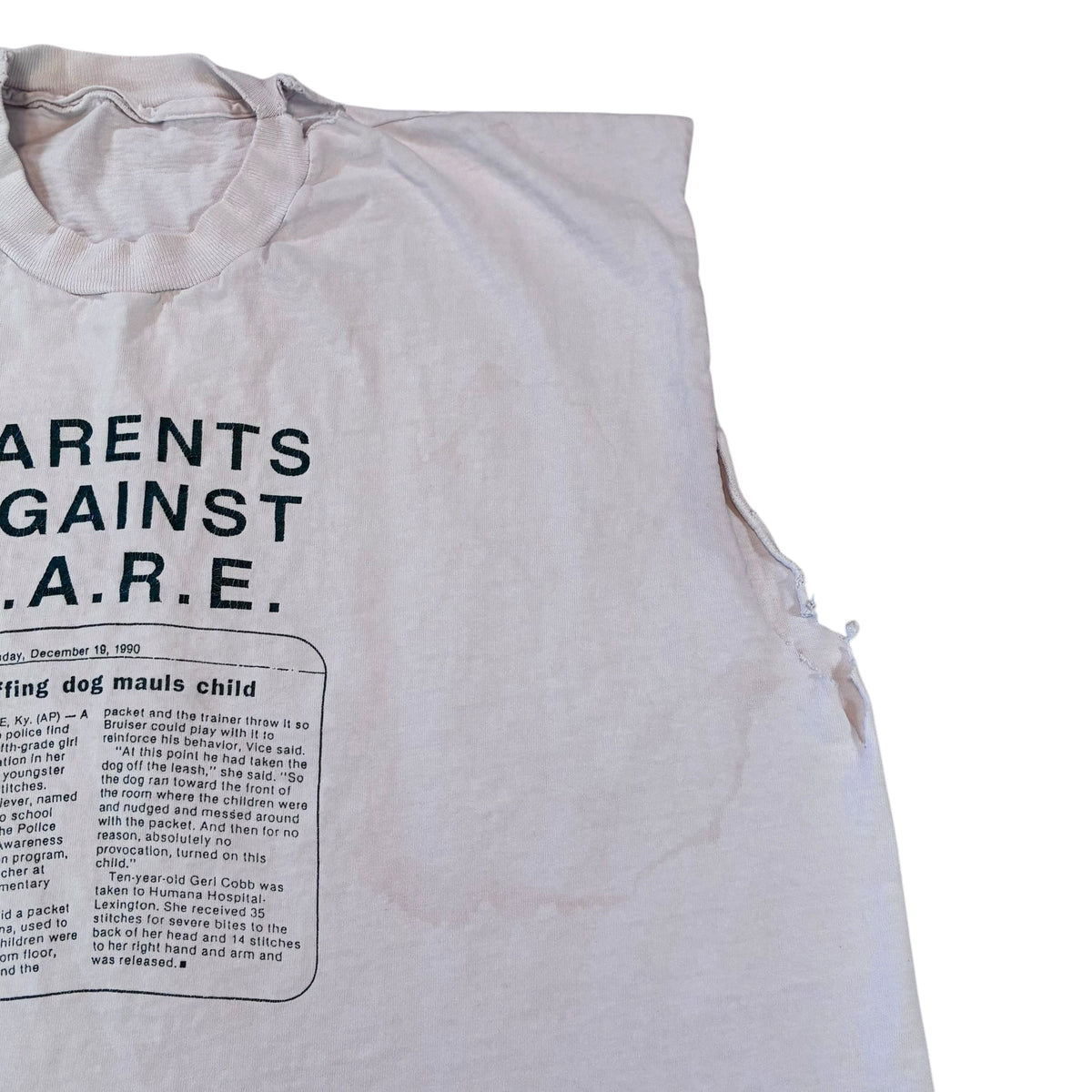 Parents against dare ￼ cut off T-shirt size large
