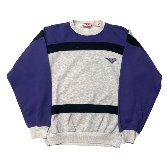 80’s Pony Color Block Sweatshirt Gray/Purple