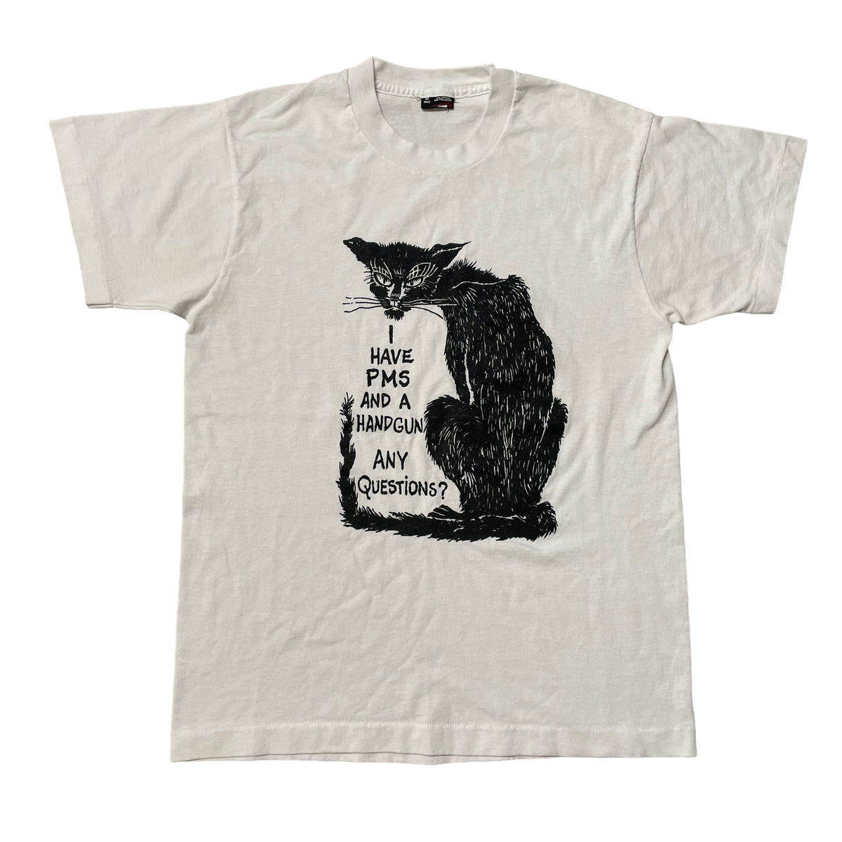 80’s/90’s ‘PMS and a Handgun’ Cat T-Shirt