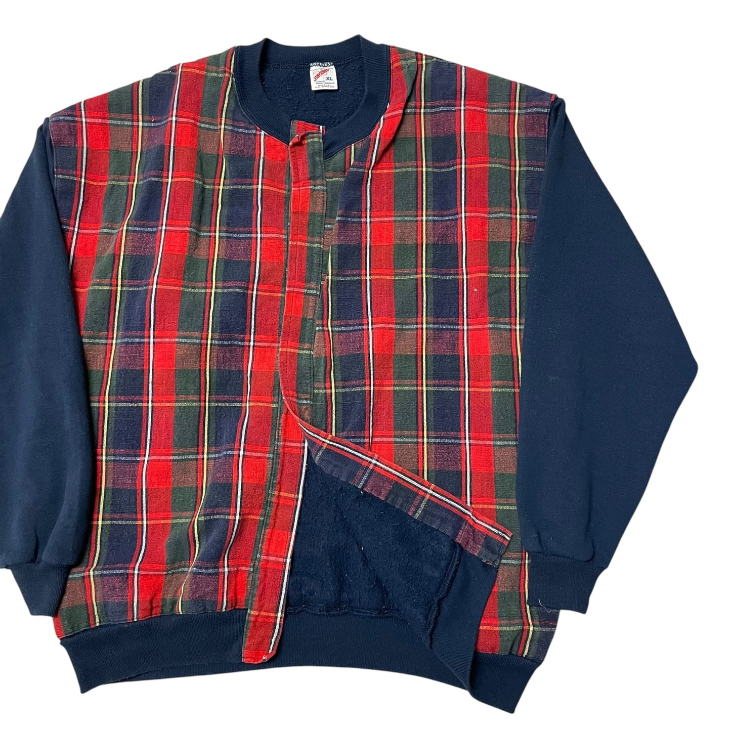 80’s Jerzees Custom Plaid Cardigan Sweatshirt