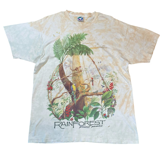 1990s Rainforest Liquid Blue T shirt XL