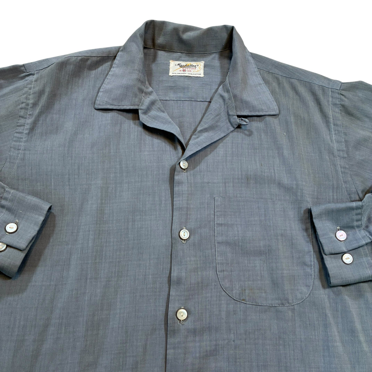50’s Manhattan Rayon Loop Collar Shirt Medium
