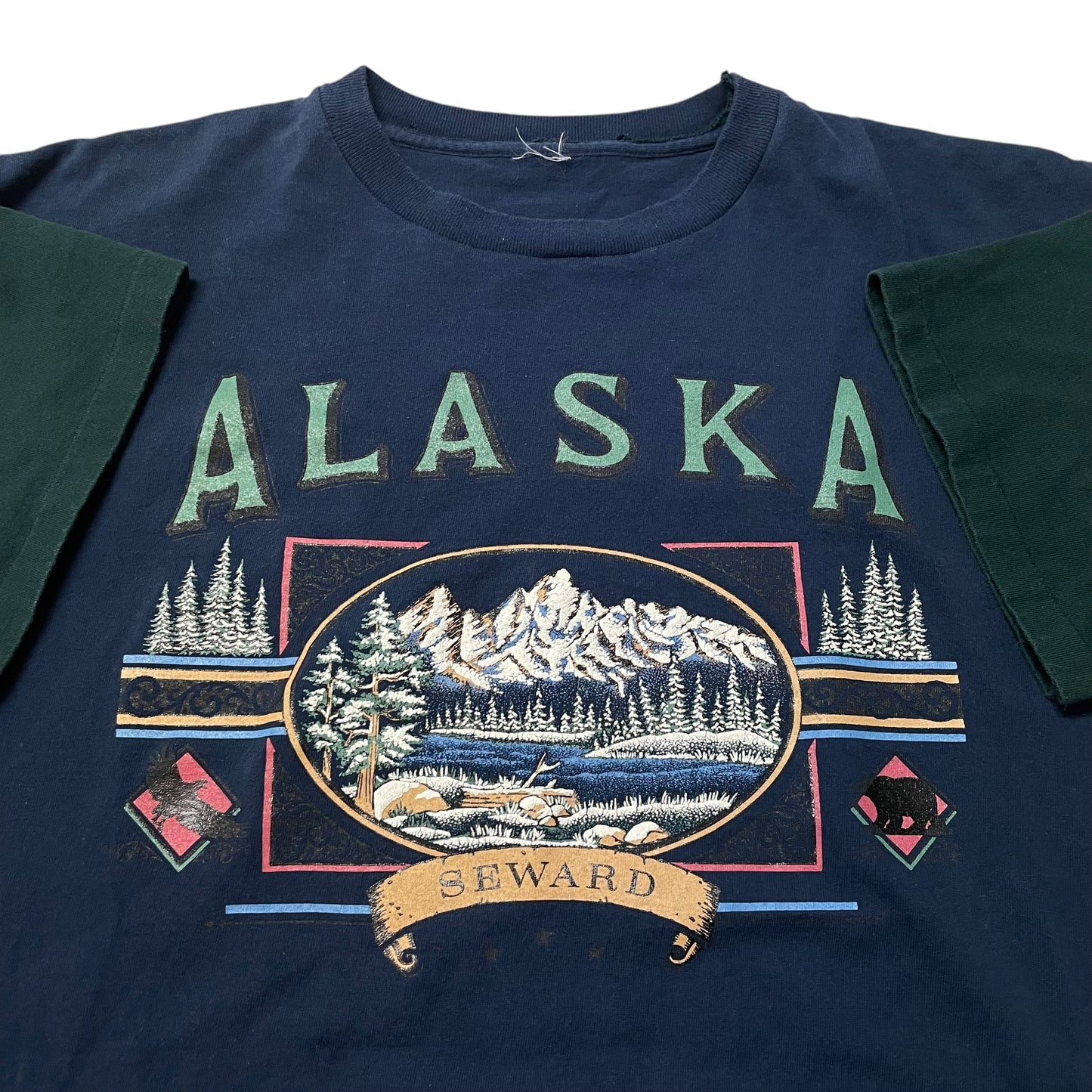 90’s Alaska Two Tone T-Shirt Blue/Green