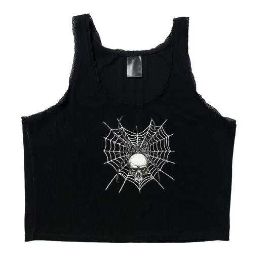 00’s ‘Skull & Spider Web Lace Tank Top