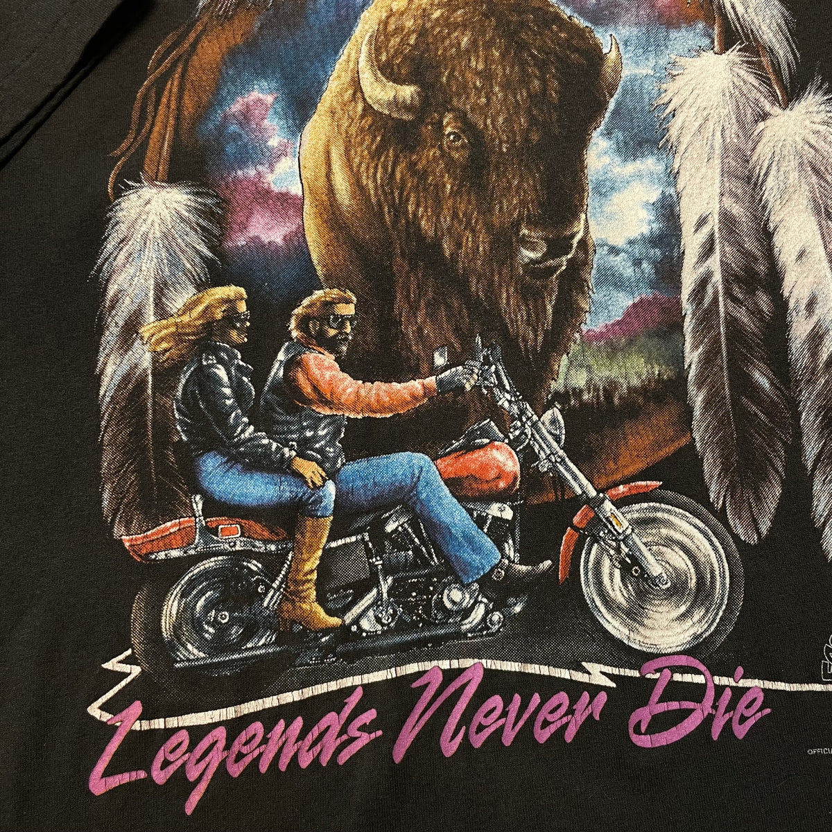 90’s ‘Legends Never Die’ Easyriders 3D Emblem Motorcycle T-Shirt