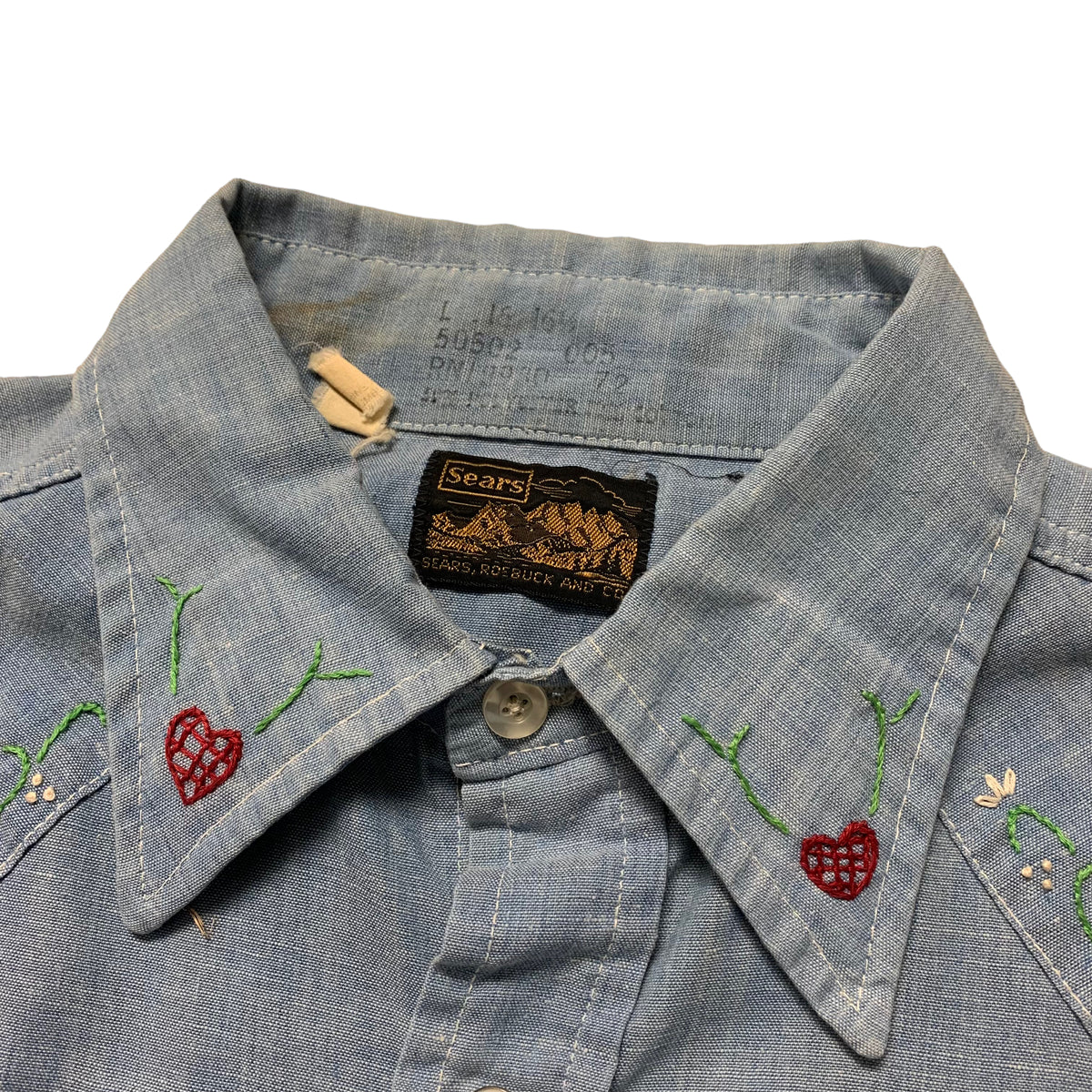 70’s Sears Custom embroidered Pearl Snap Shirt