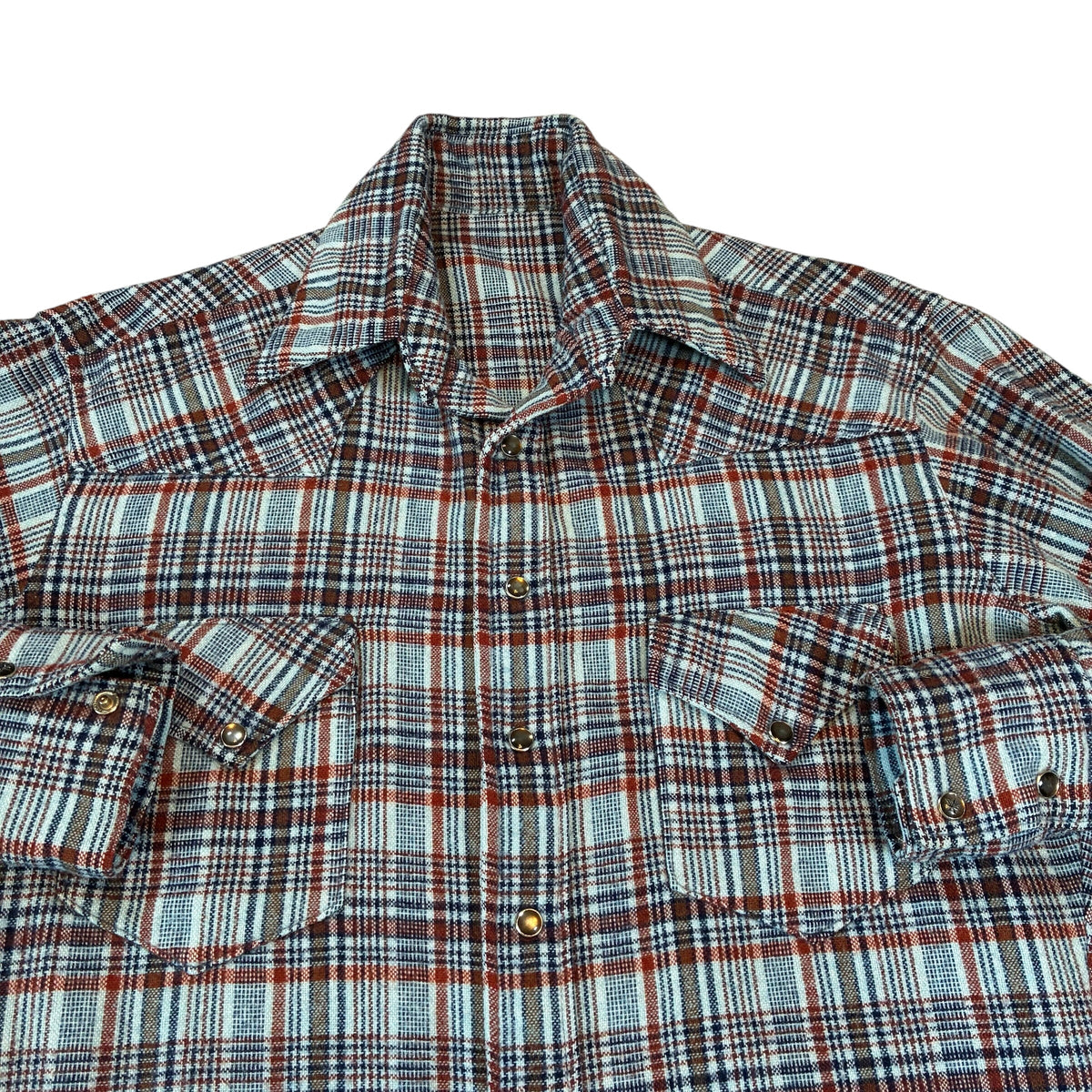 70’s Pearl Snap Plaid Flannel Shirt