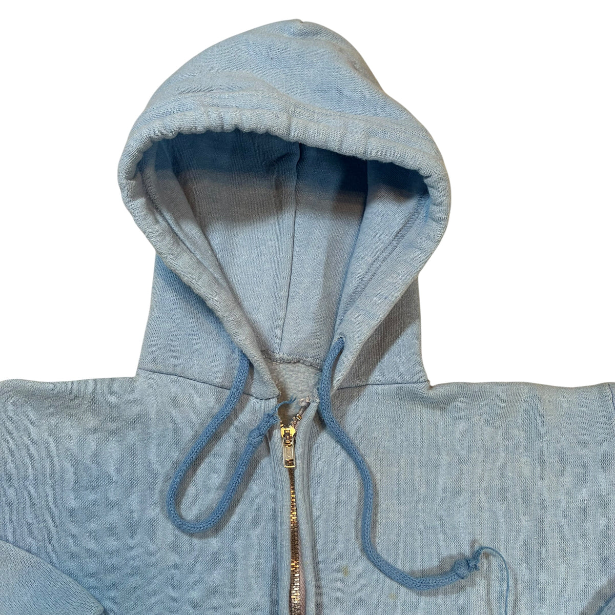 True Vintage 60’s Blue Split Pocket Zip Up Hoodie/Hooded Sweatshirt Men’s Small/Boys XL
