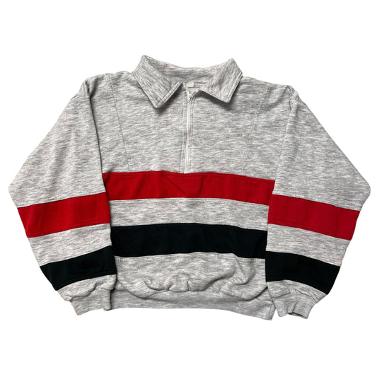 80’s Striped Collared Sweatshirt