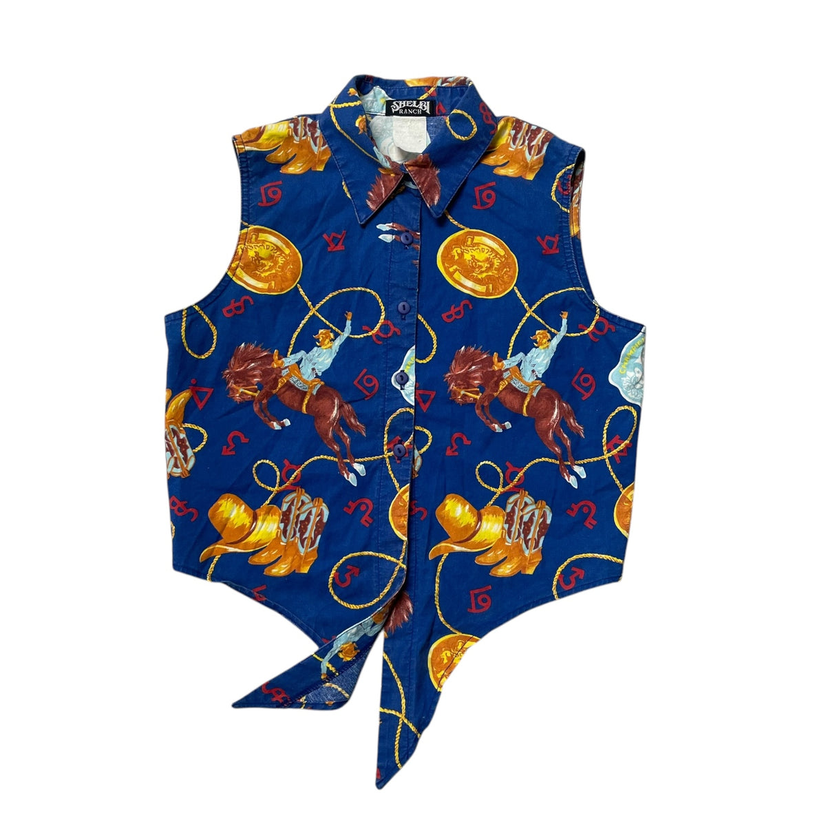 90’s Shelbi Ranch Cowboy Print Vest