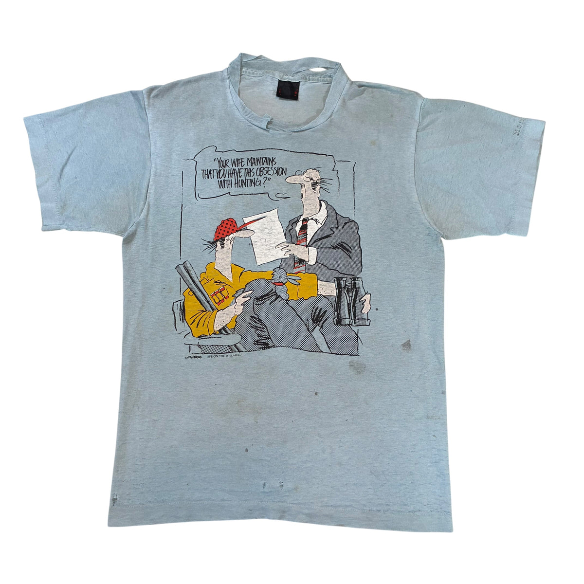 Vintage Distressed Hunting Comic T-Shirt Small