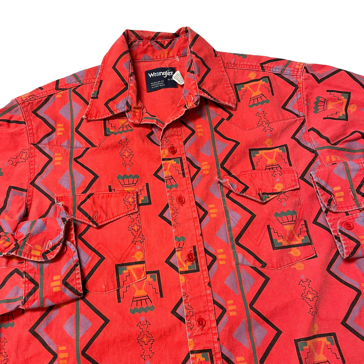 90’s Wrangler Brushpopper Aztec Print Western Shirt
