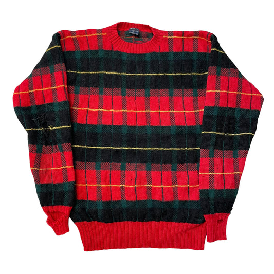 80’s Gant Plaid Wool Distressed Sweater
