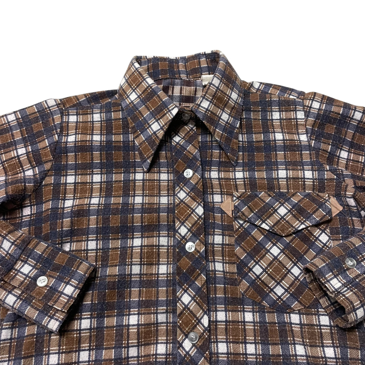 70’s Brown Plaid College Shirt