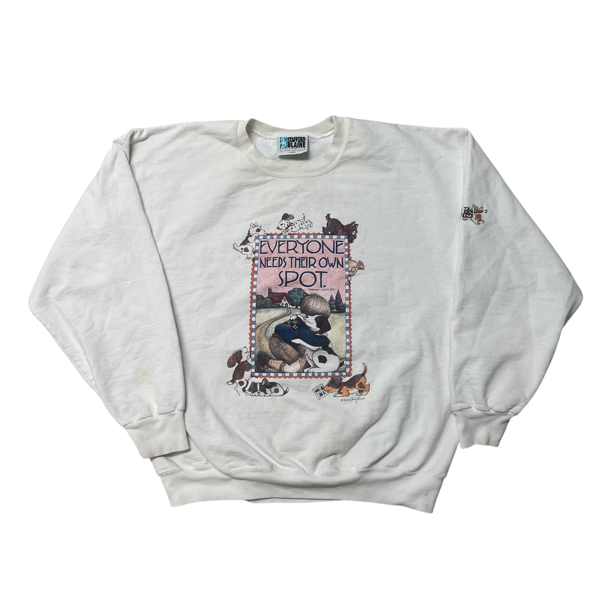 90’s ‘Everyone Needs Their Own Spot’ Cute Dog Sweatshirt