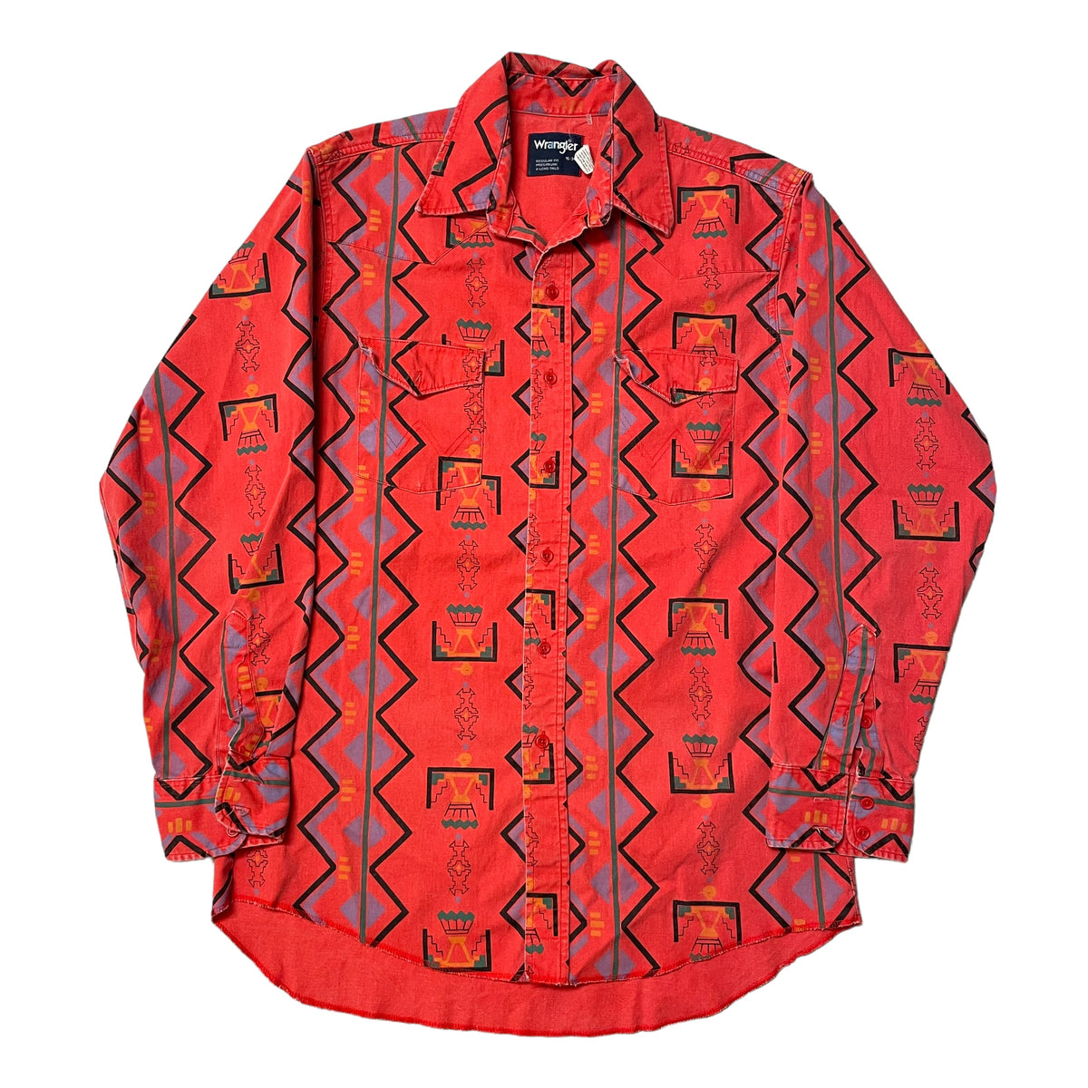 90’s Wrangler Brushpopper Aztec Print Western Shirt