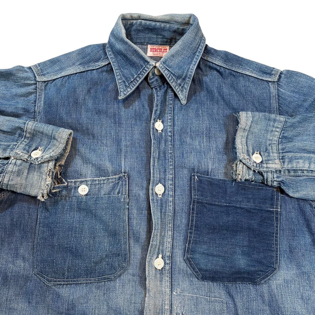 True Vintage 40’s Hercules Selvedge Denim Chambray (See Measurements)