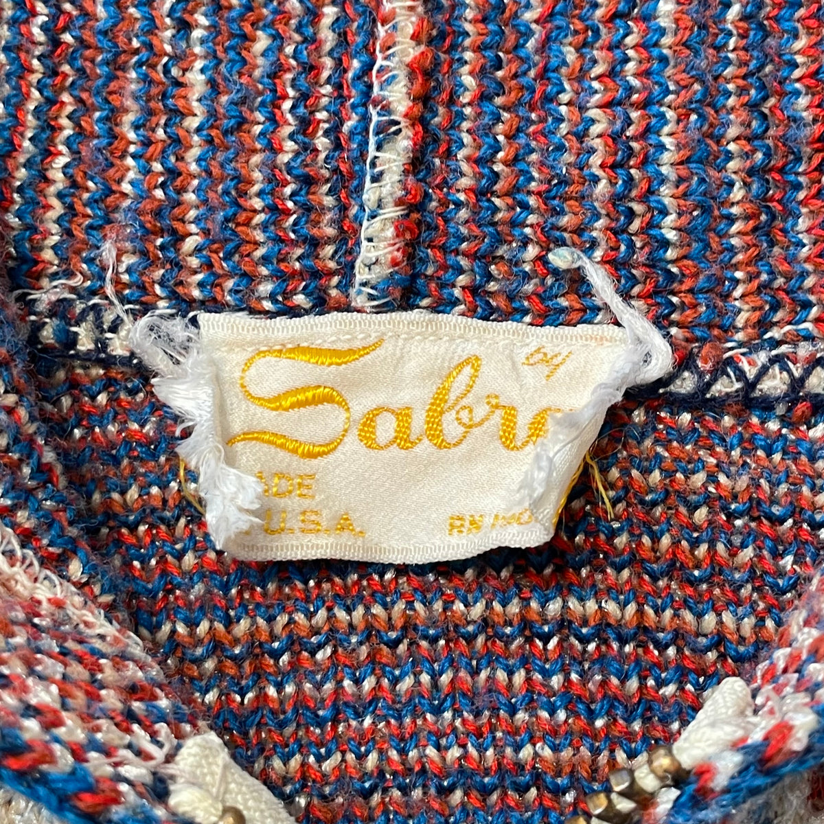 70’s Sabra Zip Up Hooded Knit Sweater
