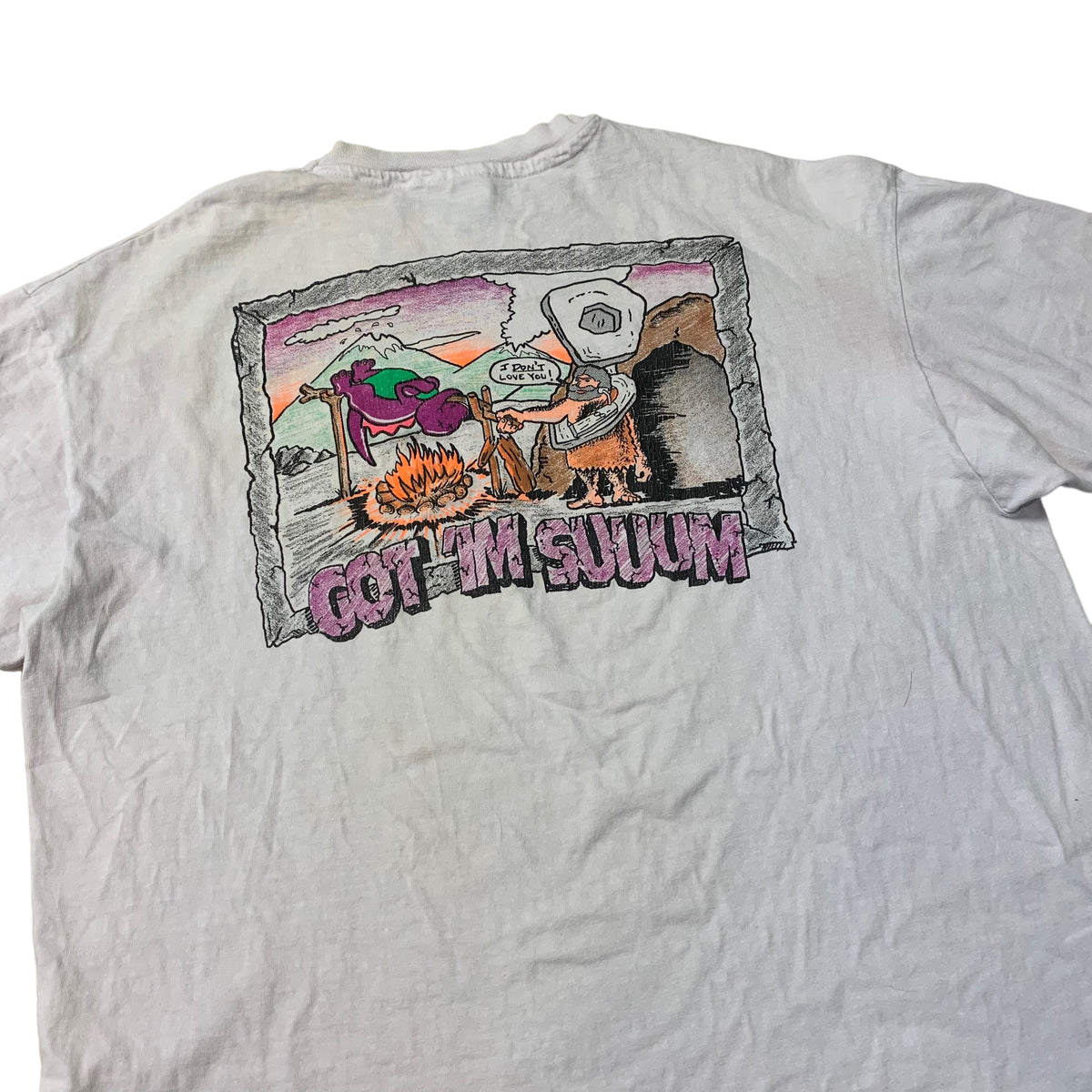 90’s Caveman Cooking Barney ‘TUBA’ T-Shirt