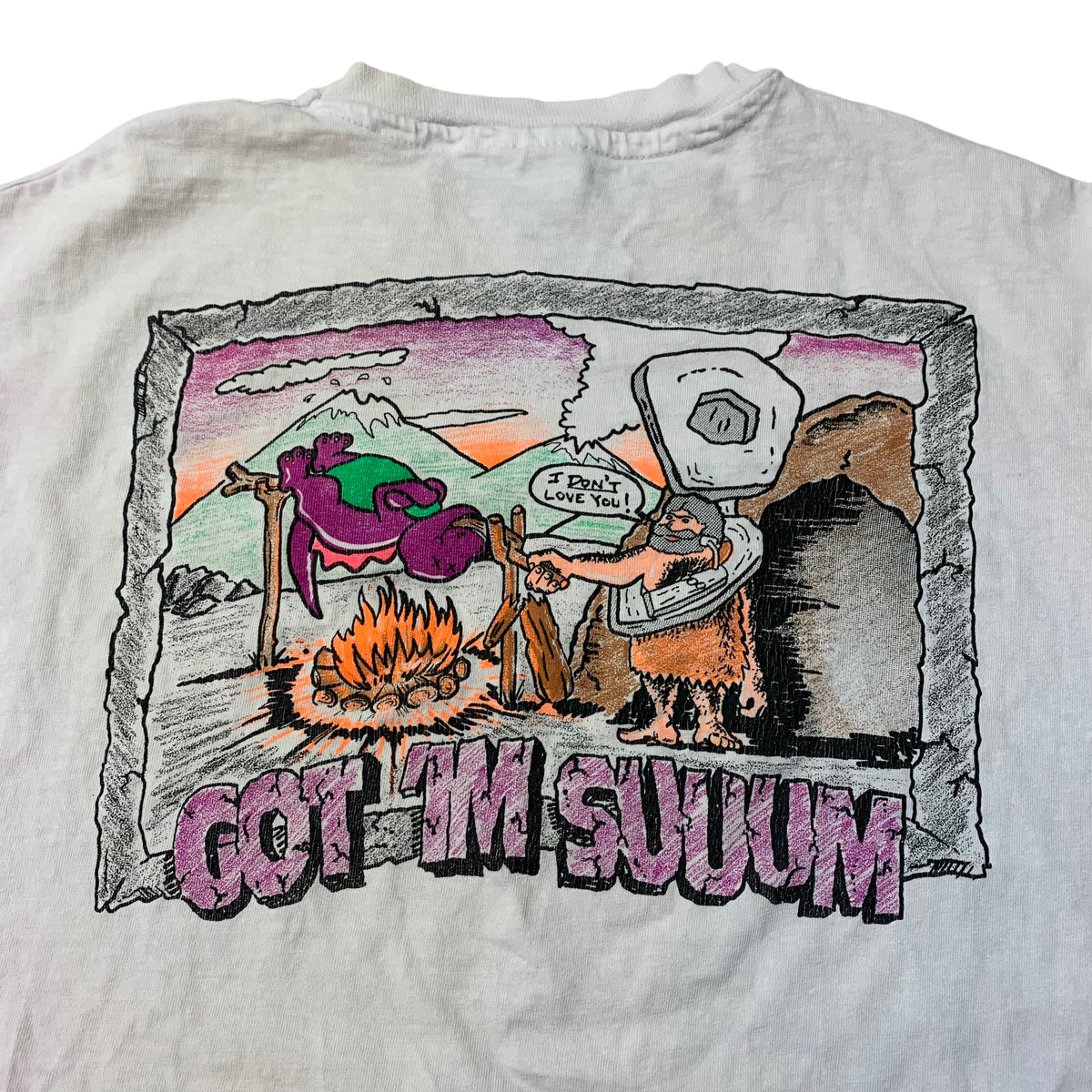 90’s Caveman Cooking Barney ‘TUBA’ T-Shirt