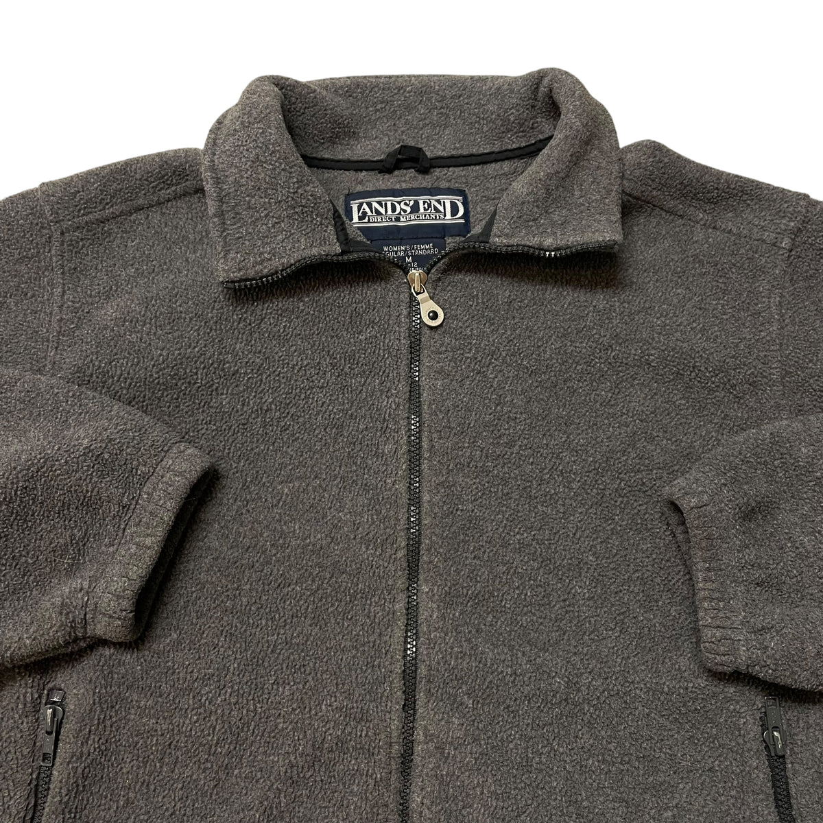90’s Land’s End Woman’s Fleece Zip Jacket Gray